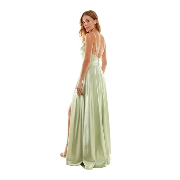 SPEECHLESS Womens Green Padded Adjustable Lined Formal Dress 9 - Picture 2 of 3